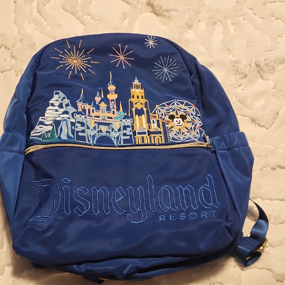 NWOT Blue Disneyland Resort Embroidered Park Backpack